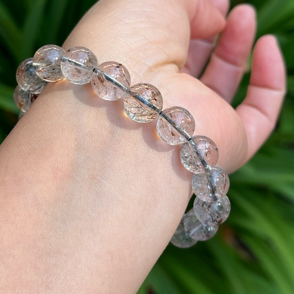10.5mm stretchable copper rutile Quartz bracelet - Picture 5 of 9